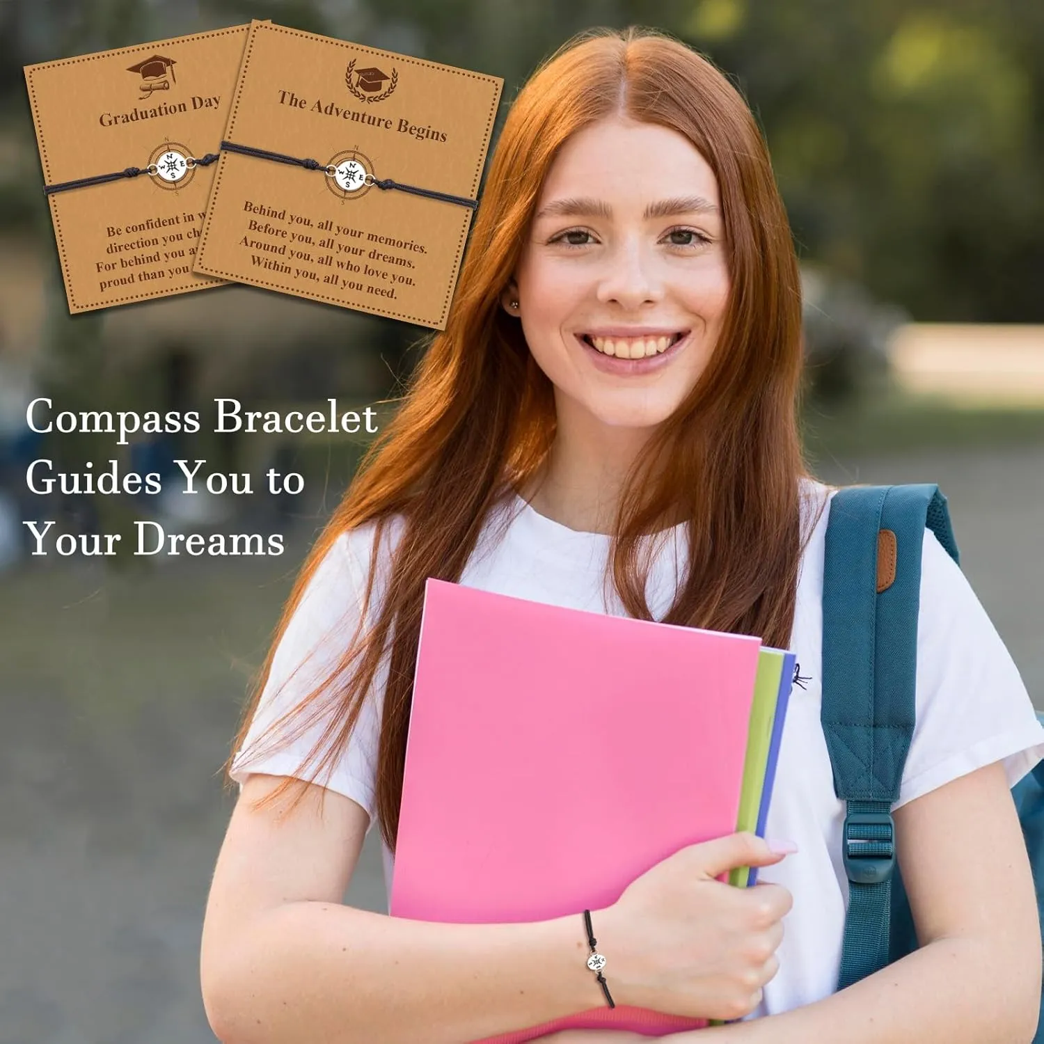 FANCIBAND Graduation Bracelet Class of 2025 Gifts Compass Bracelet Graduation Gift For Her 2025 Classmate Daughter Sister Friends