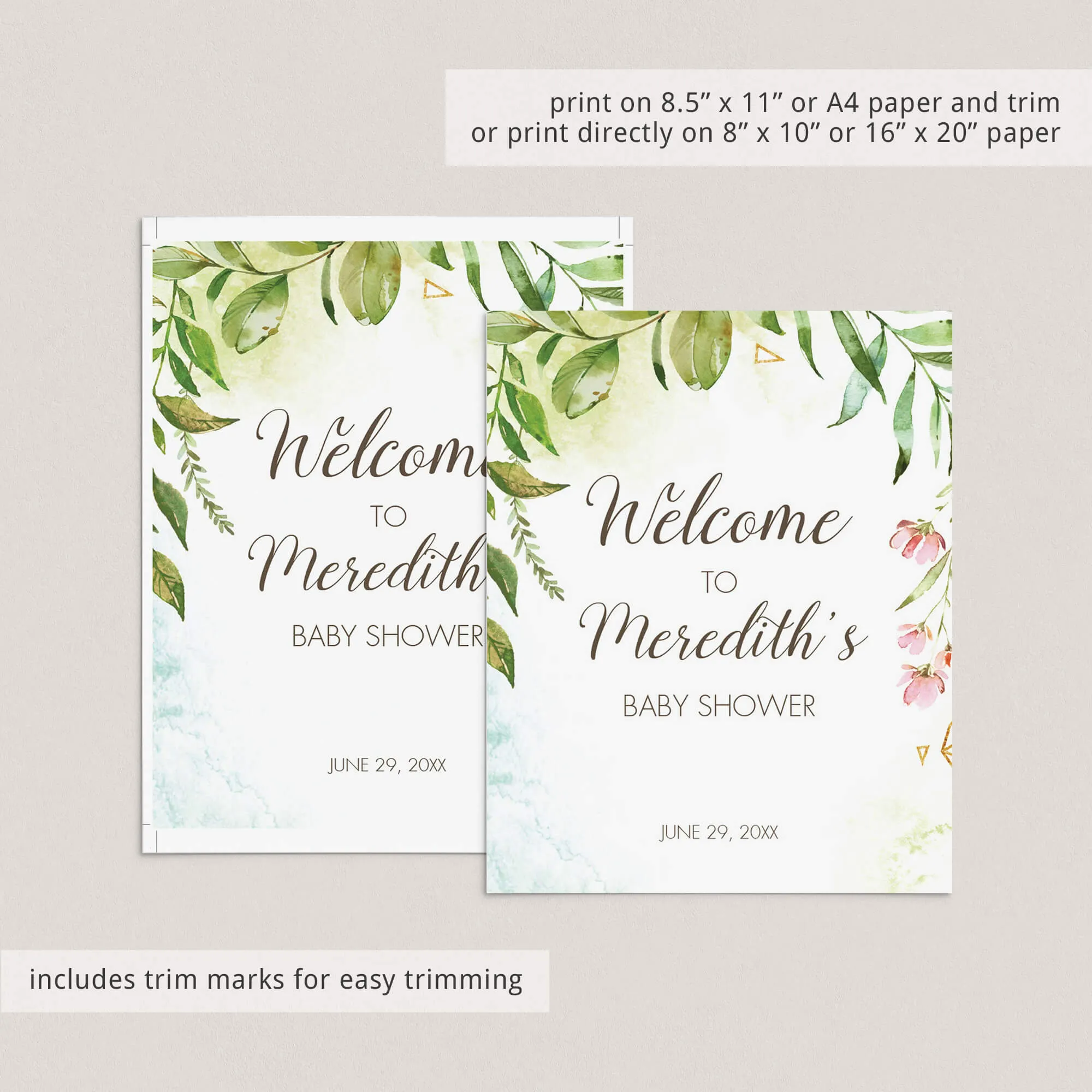 Garden Baby Shower Decorations Printable