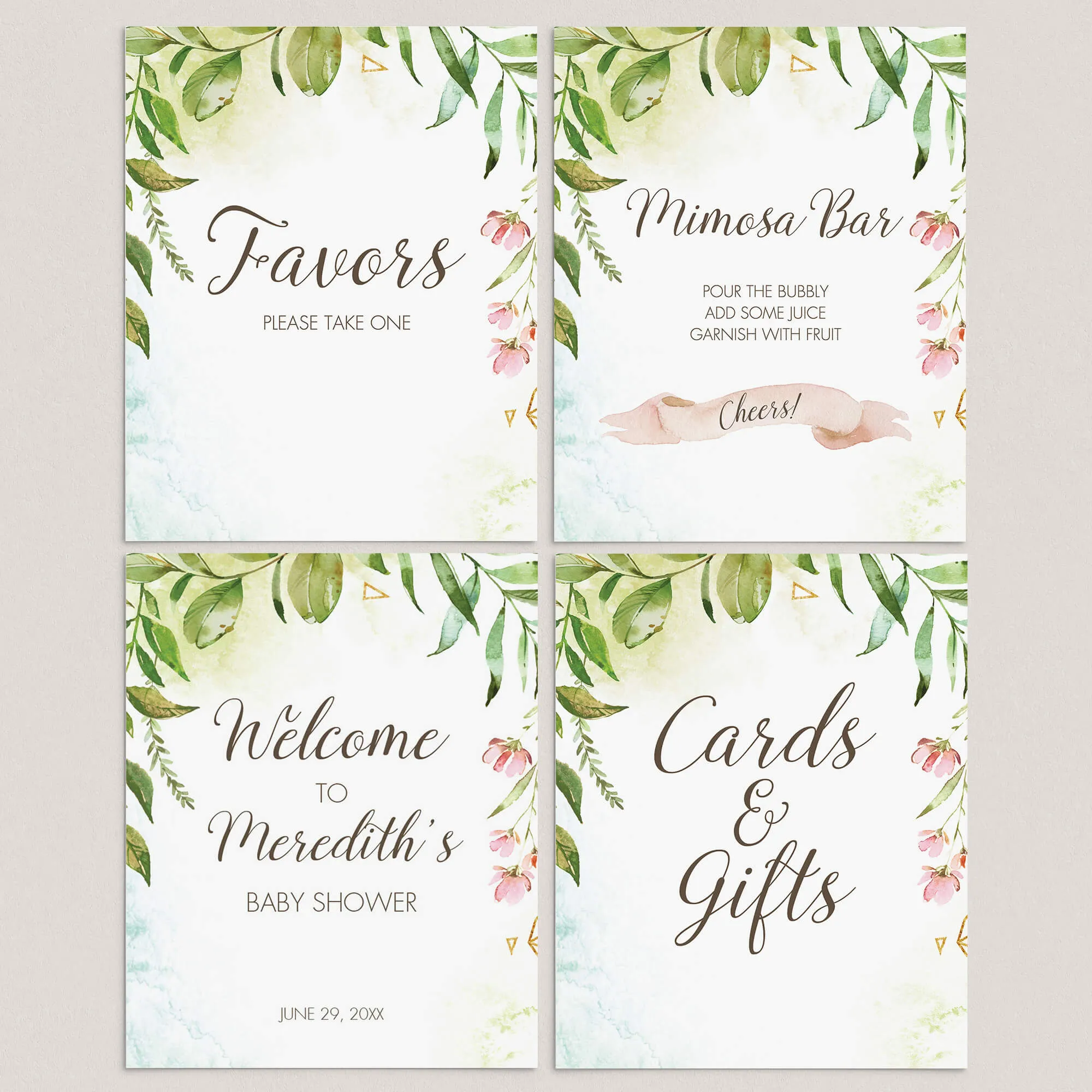 Garden Baby Shower Decorations Printable