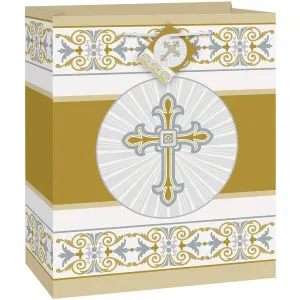 Gold & Silver Radiant Cross Gift Bag