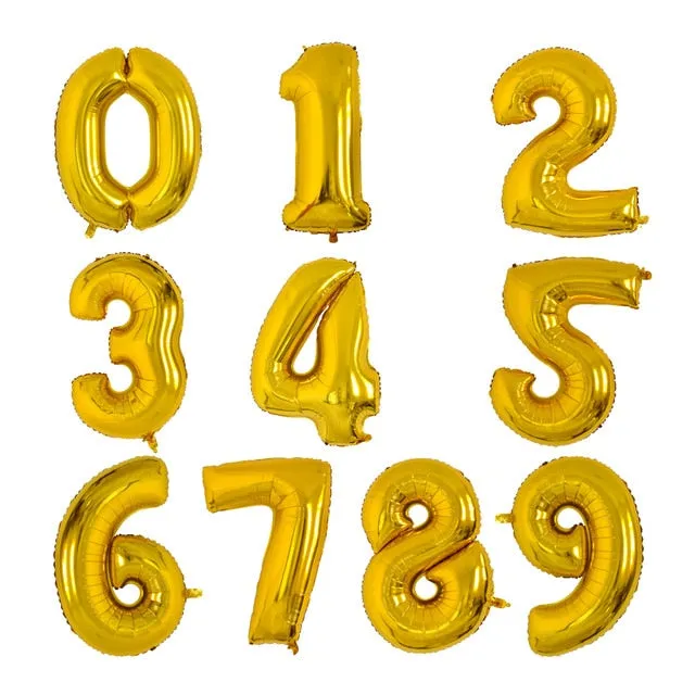 Gold Decorative Number Balloon For Party