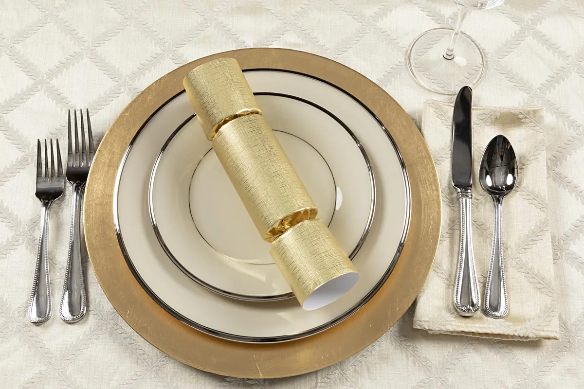 Gold Foil Christmas Crackers Table Decorations Party Favors Poppers