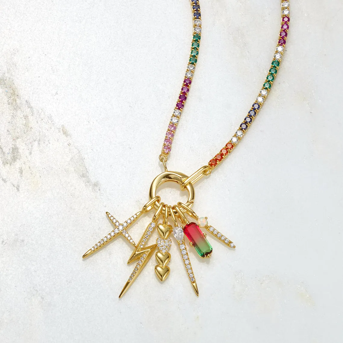 Gold Heart Bar Charm