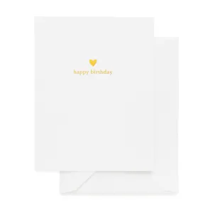 Gold Heart Happy Birthday