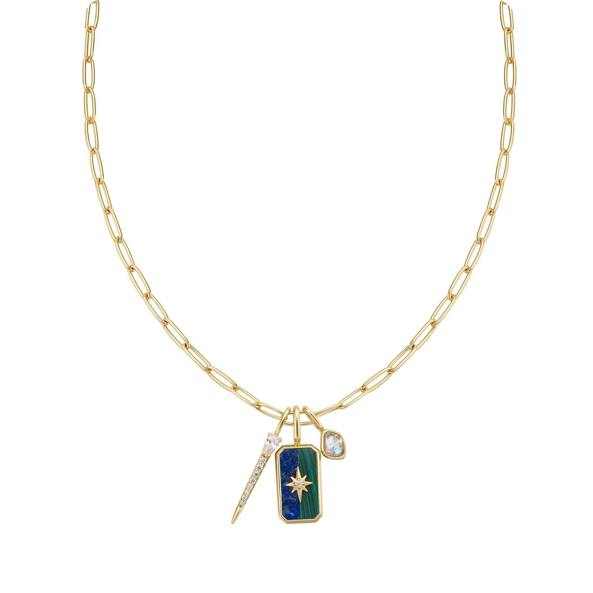 Gold Labradorite Charm