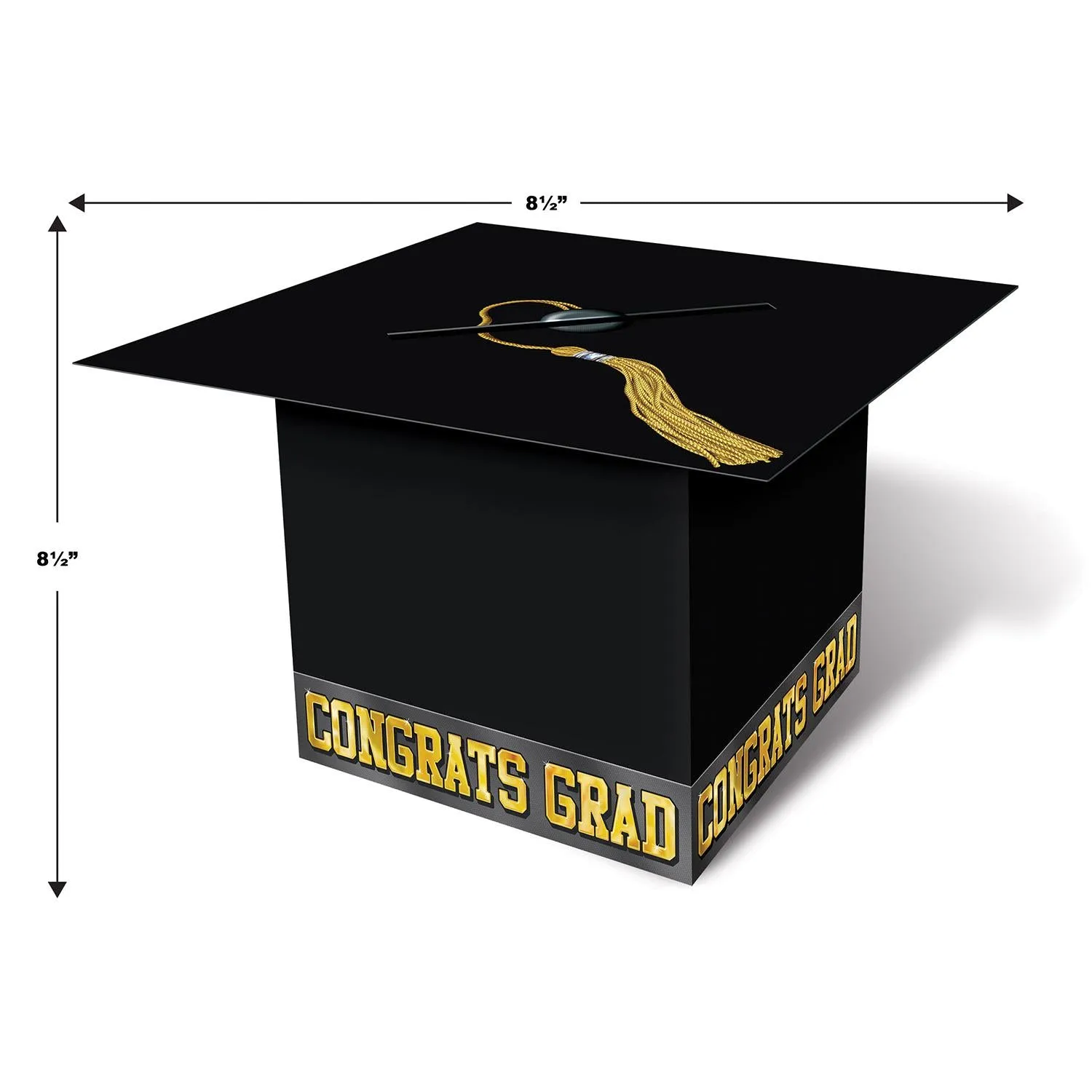 Grad Cap Graduation Party Card Box - black