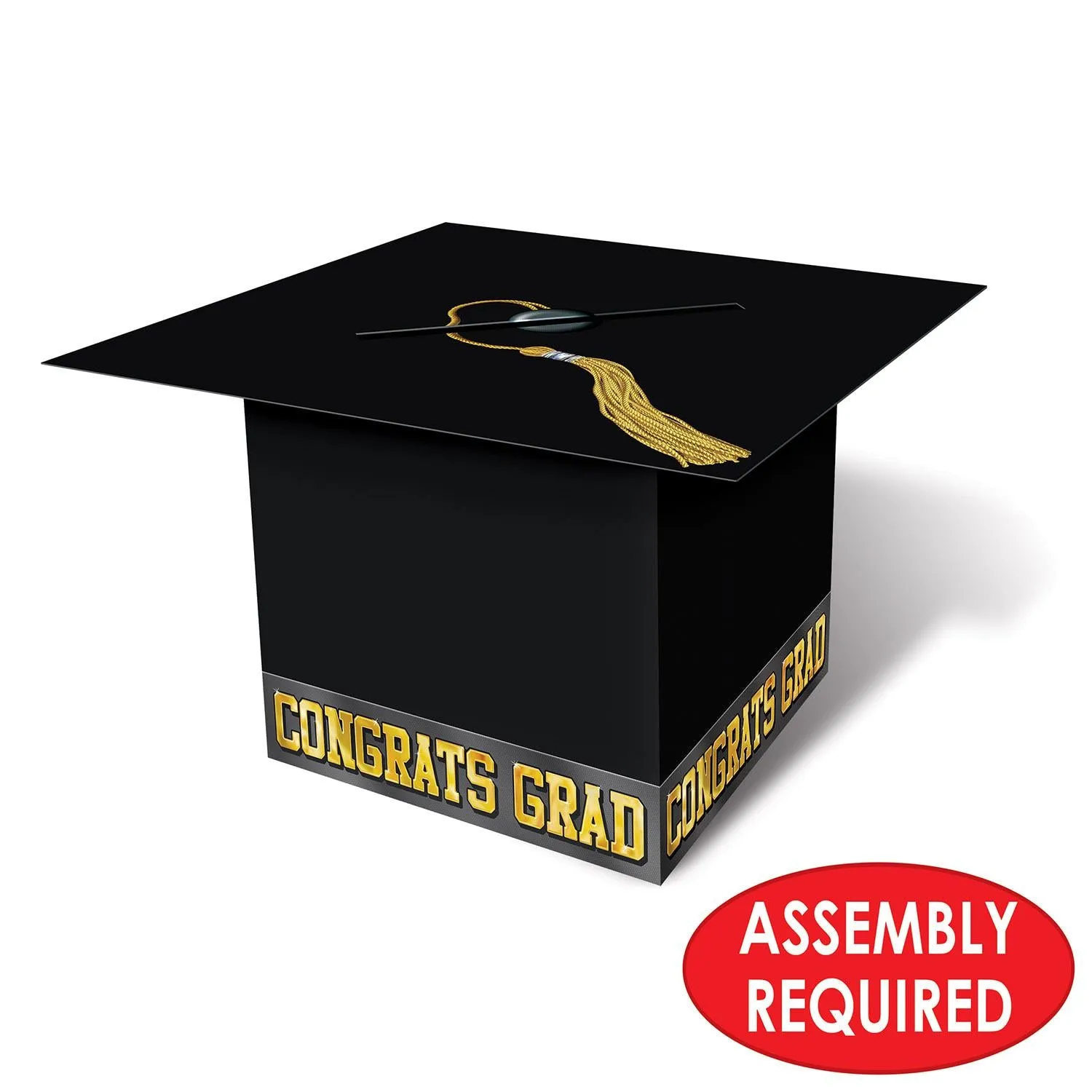Grad Cap Graduation Party Card Box - black