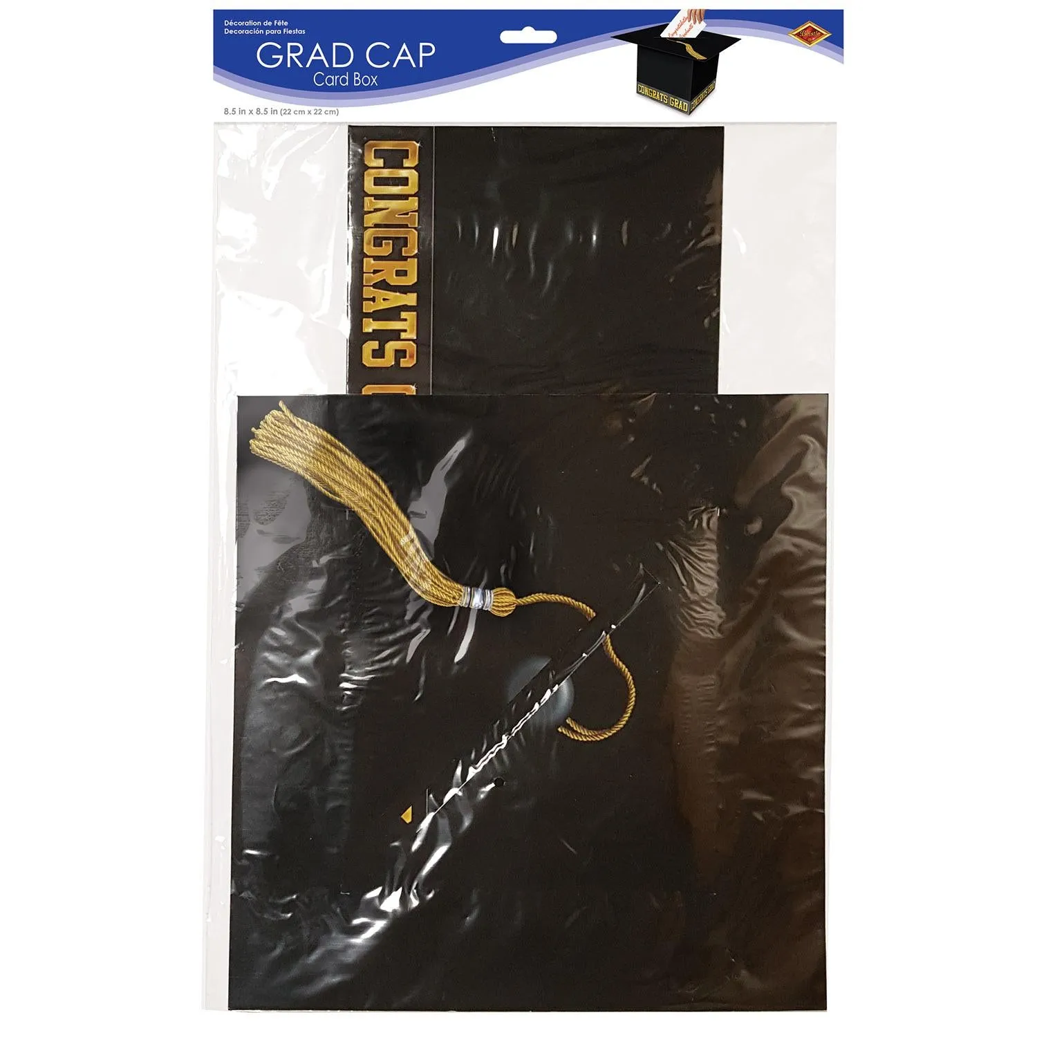 Grad Cap Graduation Party Card Box - black