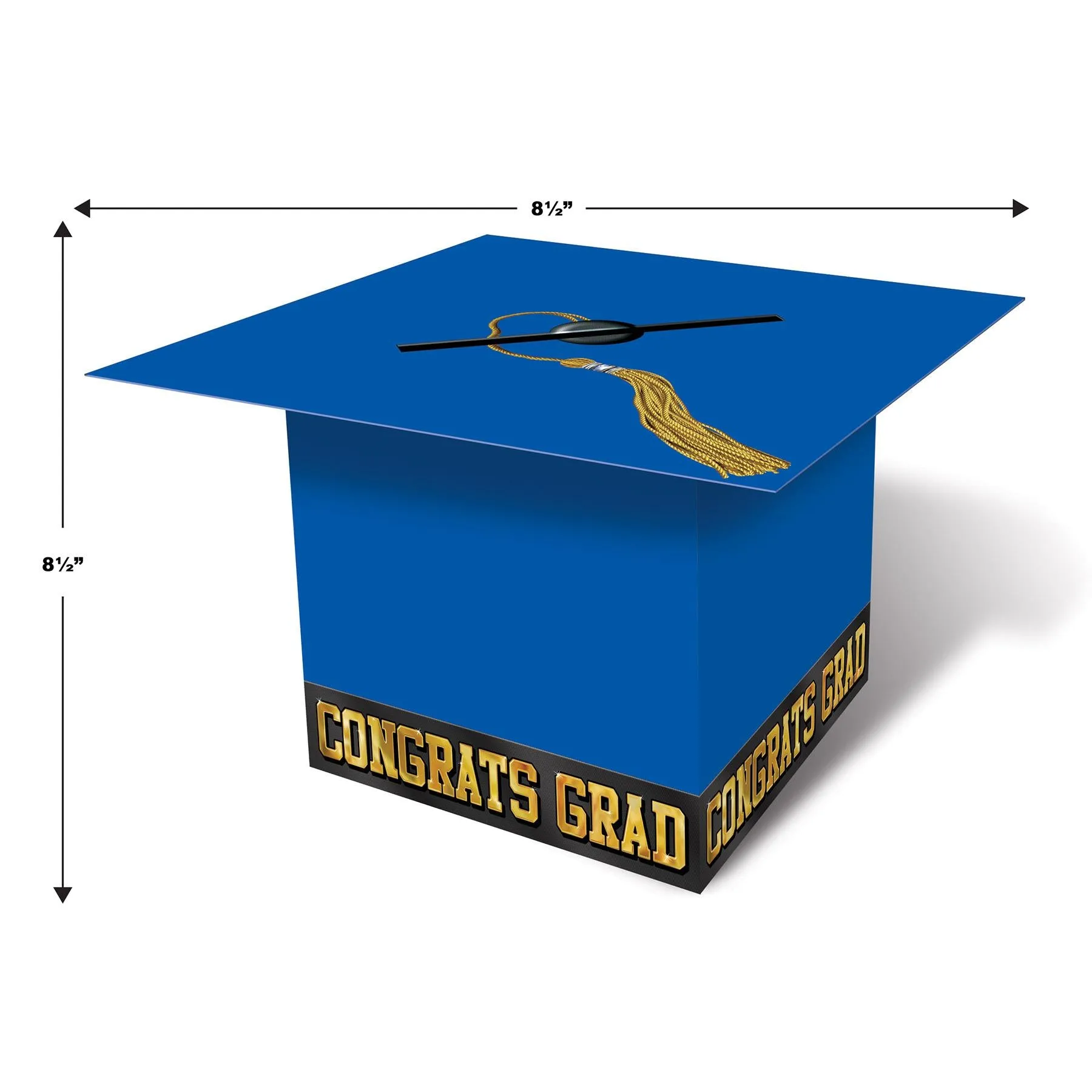 Grad Cap Graduation Party Card Box - blue