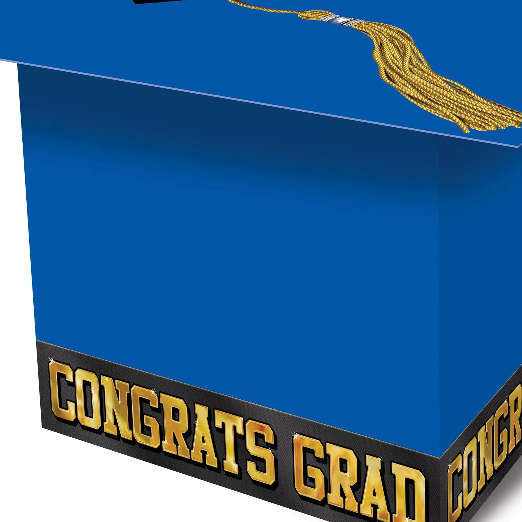 Grad Cap Graduation Party Card Box - blue