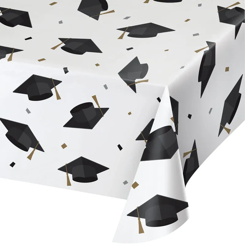 Grad Cap Toss 54 x 102in Paper Table Cover