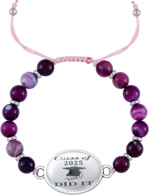 Graduation Gift  Girl 2025 Graduation Bracelets Friendship Gifts for Women      Graduation Healing Stone Bracelets Gifts for Her