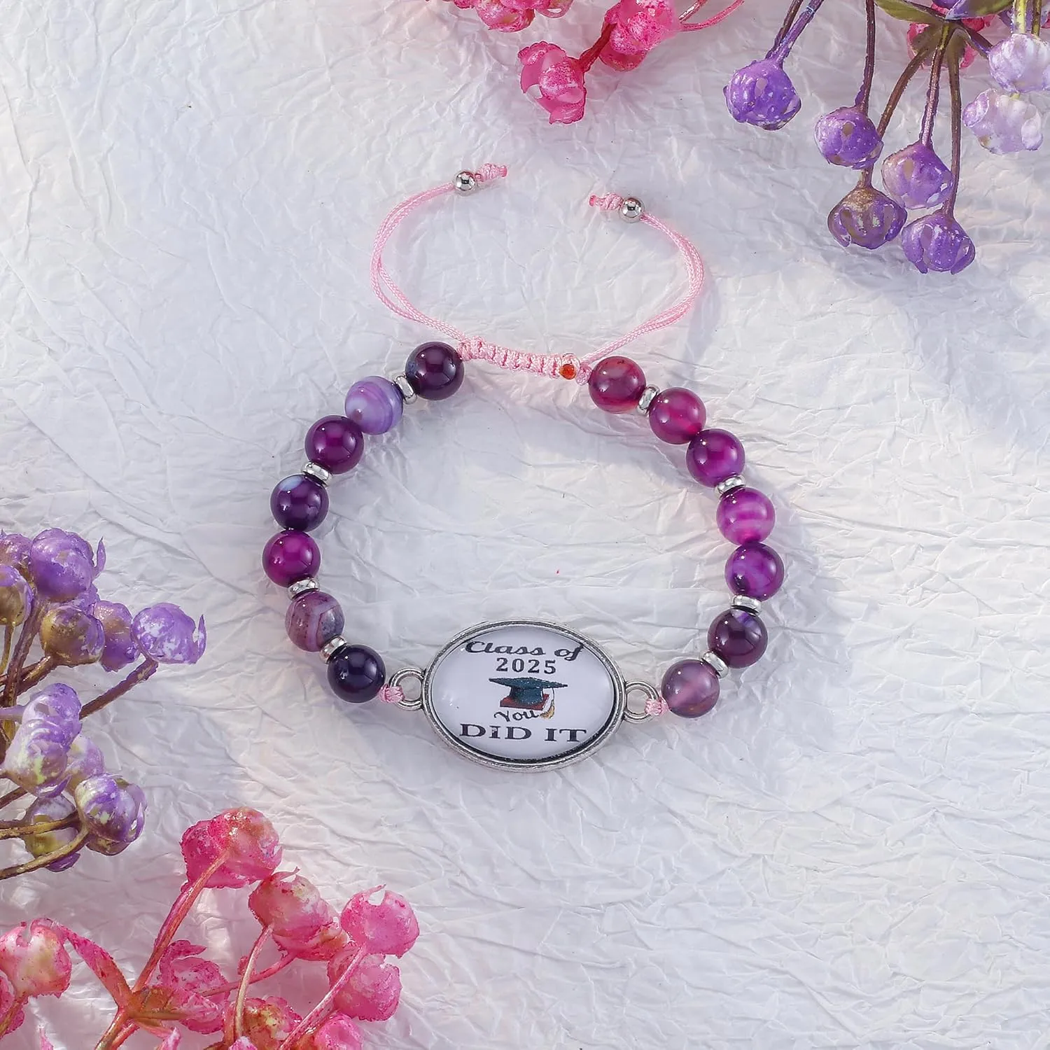 Graduation Gift  Girl 2025 Graduation Bracelets Friendship Gifts for Women      Graduation Healing Stone Bracelets Gifts for Her