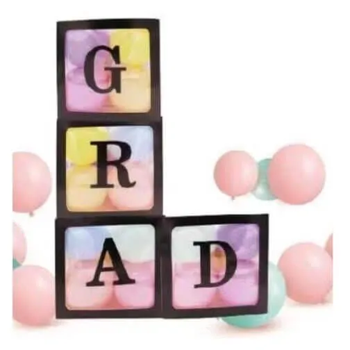 Graduation GRAD Balloon Boxes (12x12x12)
