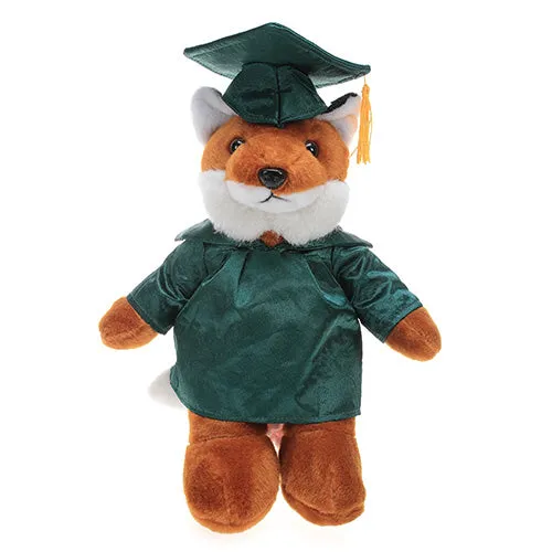 Graduation Stuffed Animal Plush Fox 12"