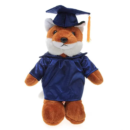 Graduation Stuffed Animal Plush Fox 12"