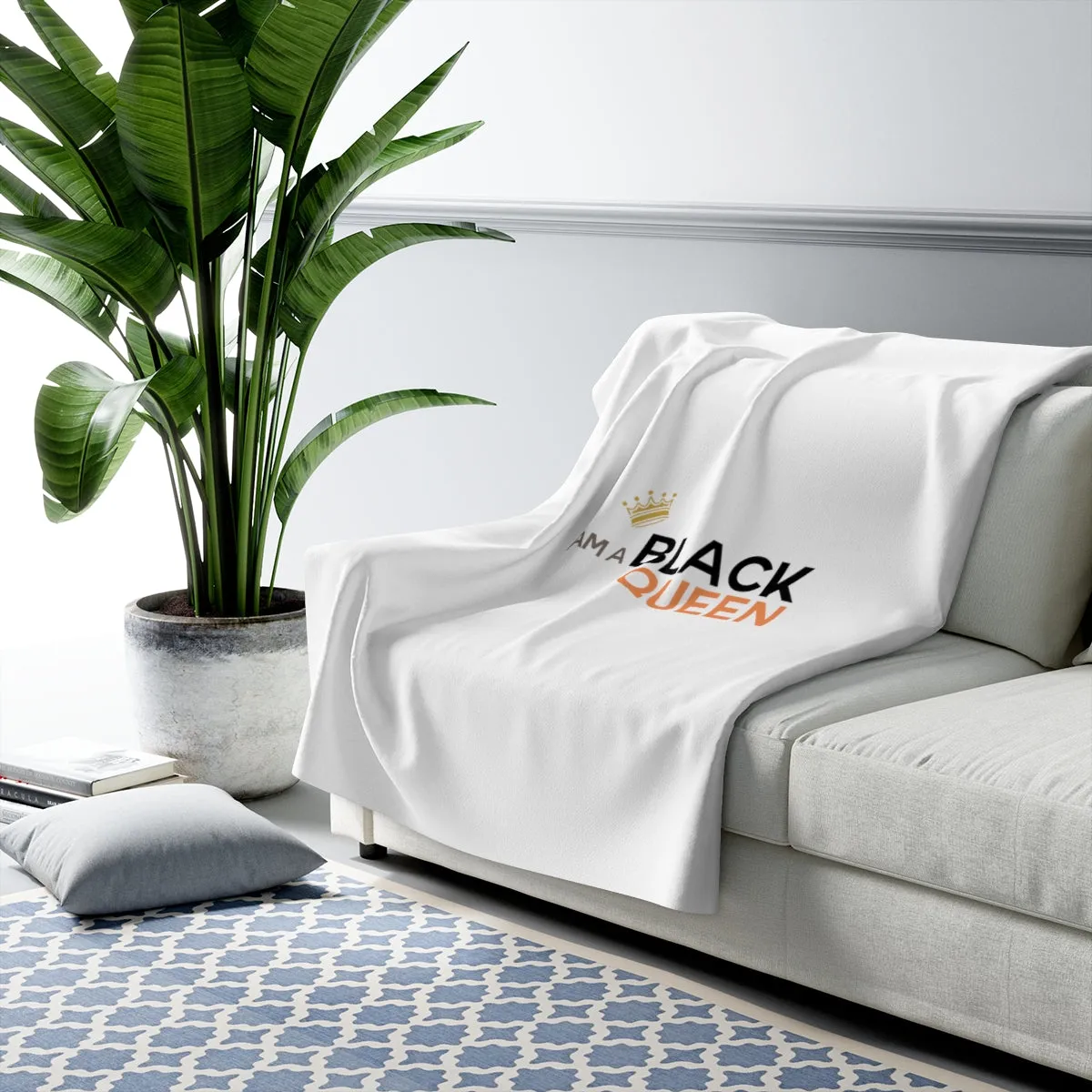 IAC  Home & Livings- Blankets  / Sherpa Fleece Blanket / I am a black queen