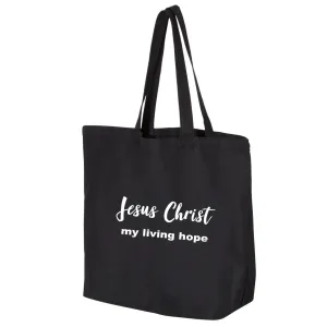 Jesus Christ My Living Hope Jumbo Tote Canvas Bag