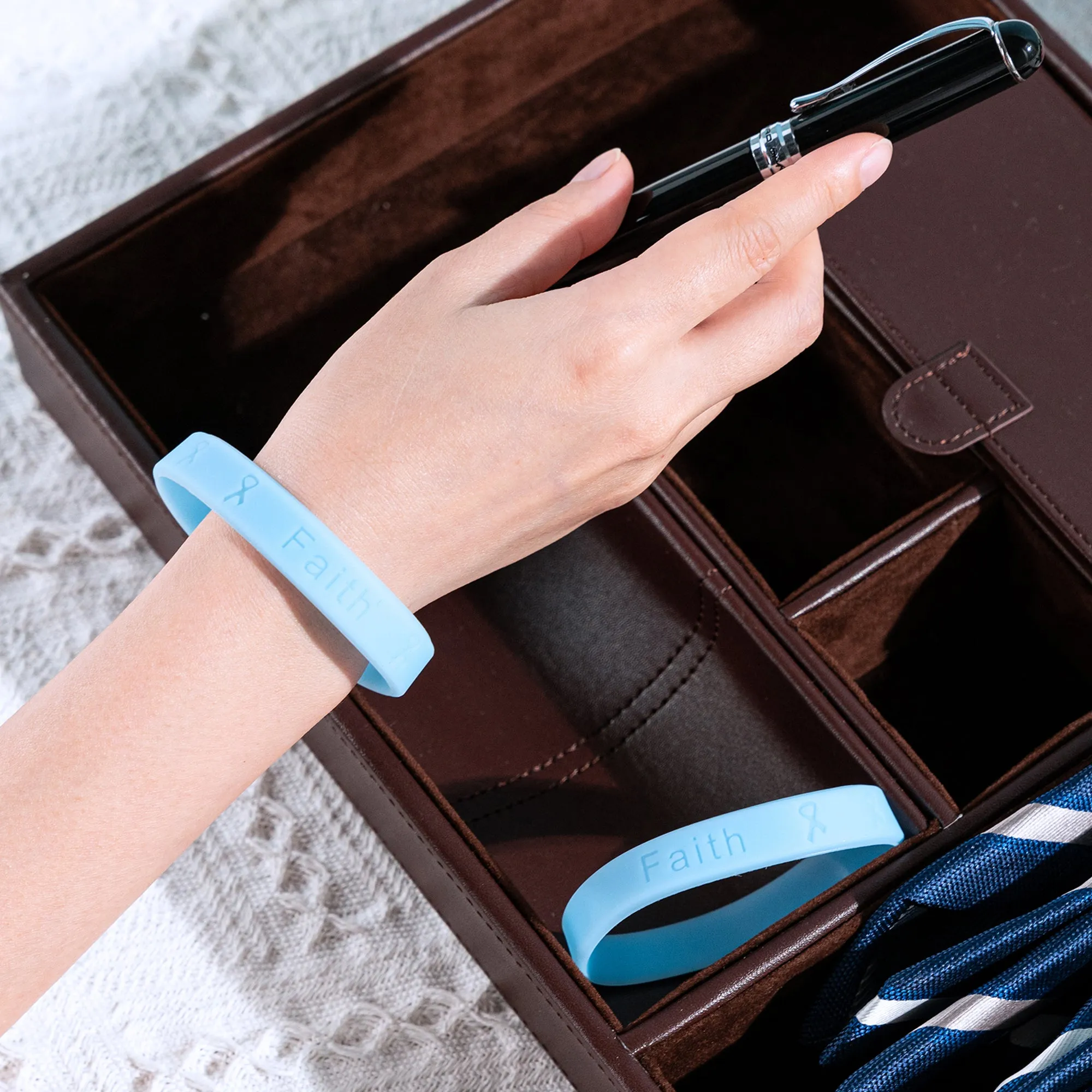 Light Blue Silicone Bracelets