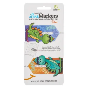 Linemarker Set of 2 Magnetic Bookmark (Dinosaur)