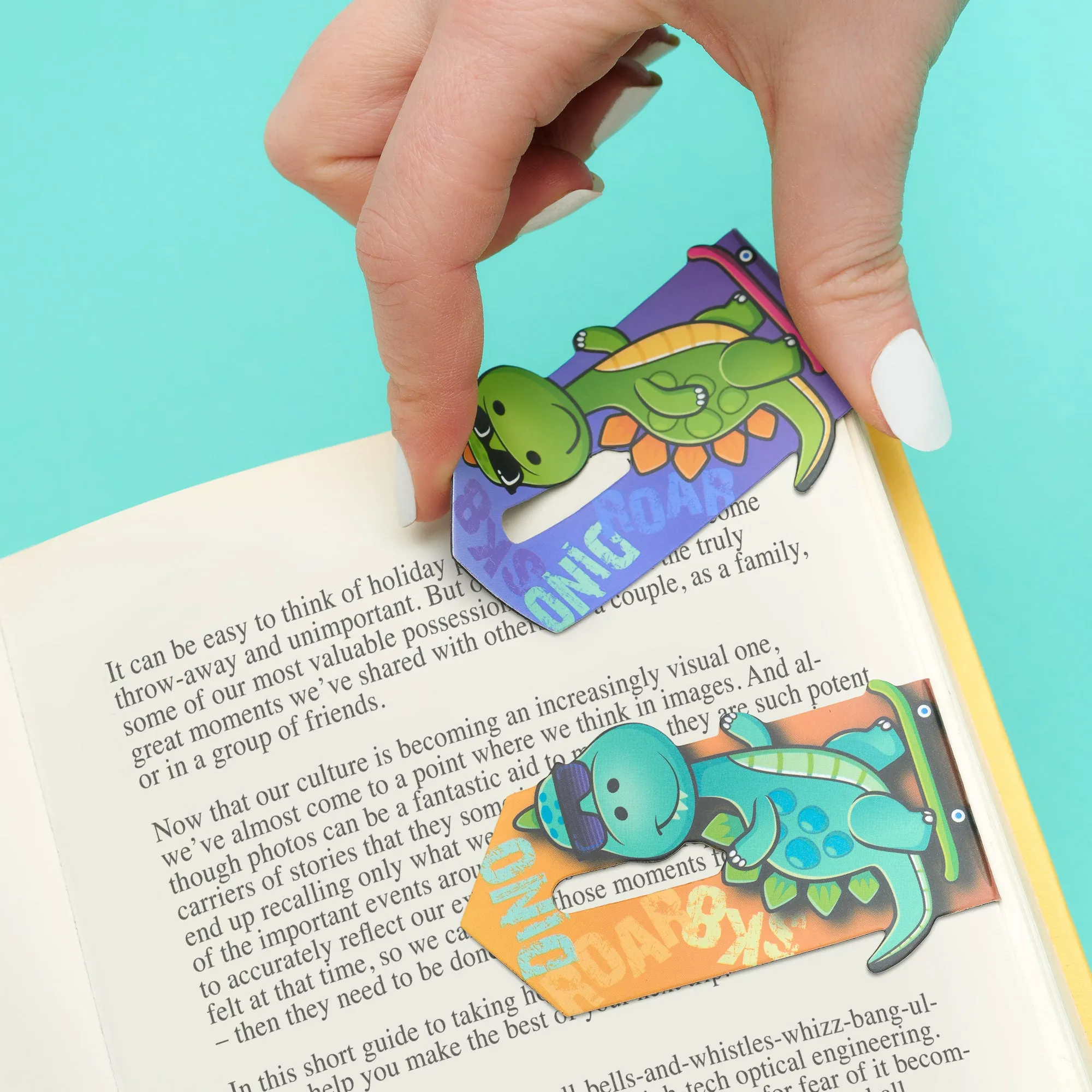 Linemarker Set of 2 Magnetic Bookmark (Dinosaur)