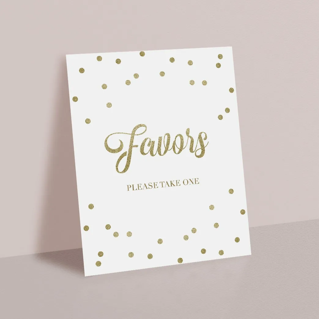 Neutral Baby Shower Decor Pack Gold Confetti