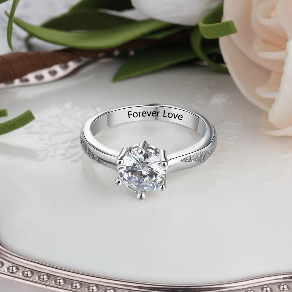 Personalized 925 Sterling Silver Classic Band Wedding Silver Ring Band