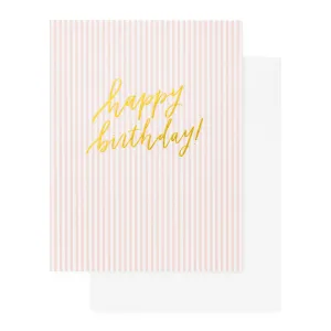 Pink Stripe Happy Birthday