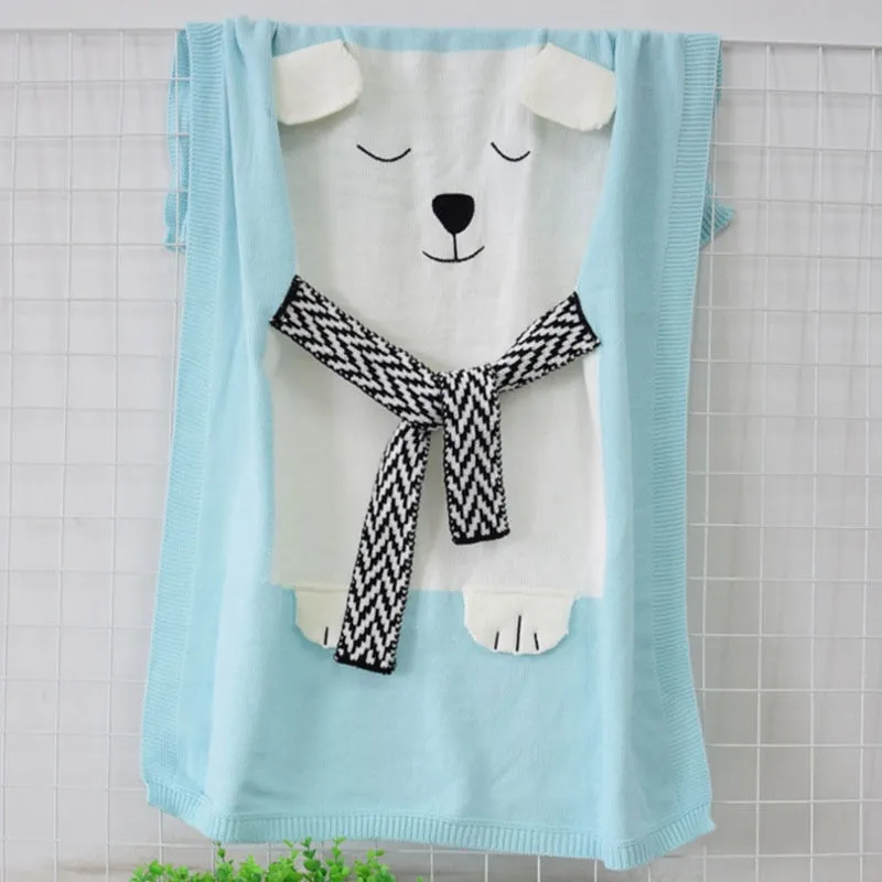 Polar Bear Baby Knitted Blanket