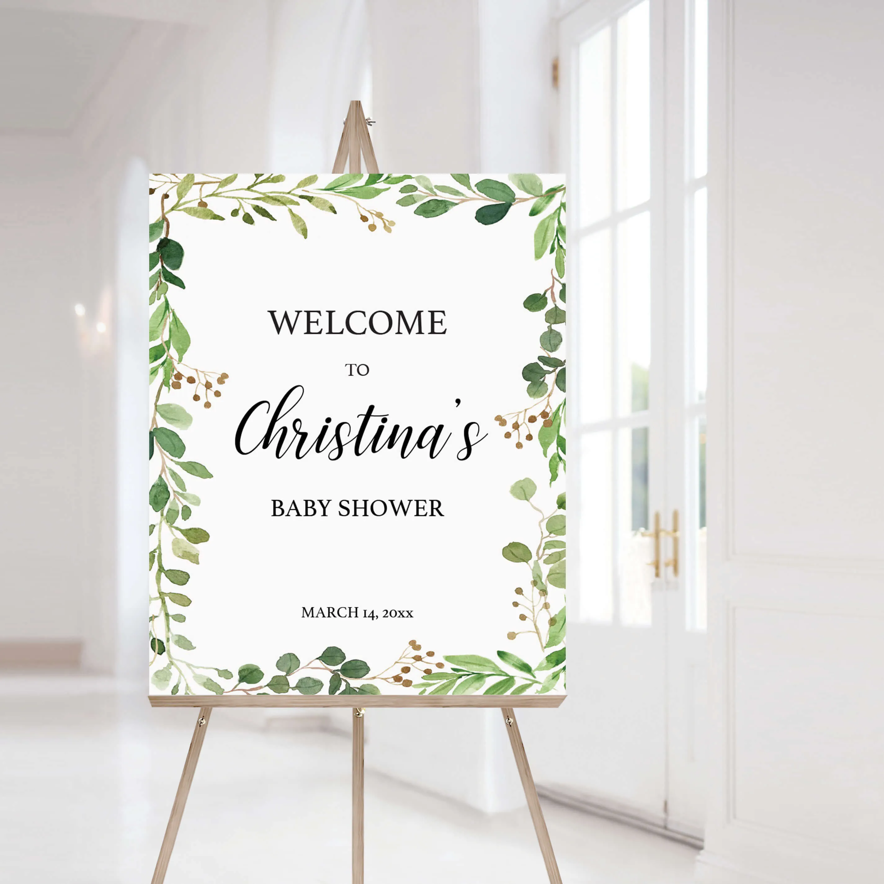 Printable Boho Baby Shower Welcome Sign Template