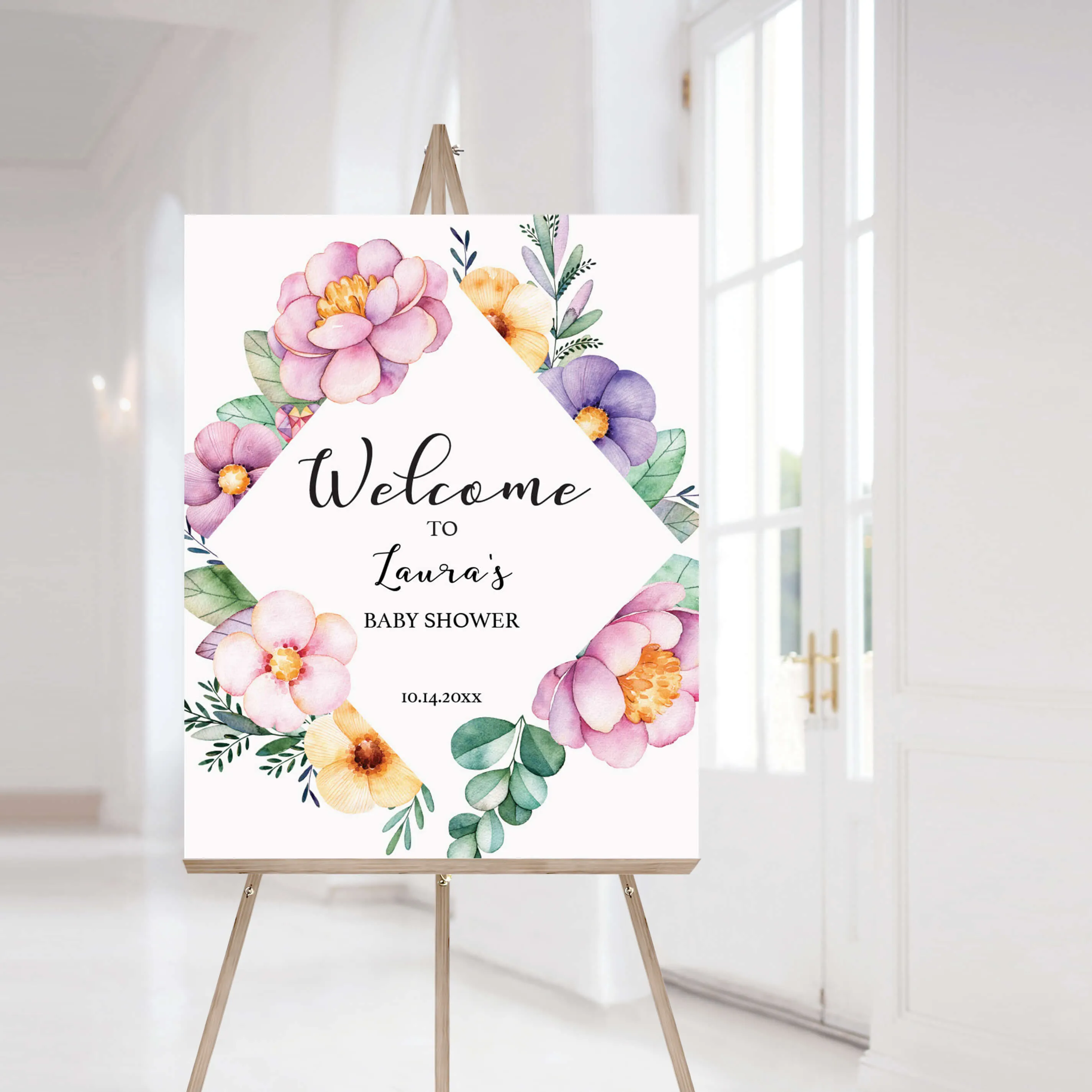 Purple Floral Baby Shower Decorations Pack