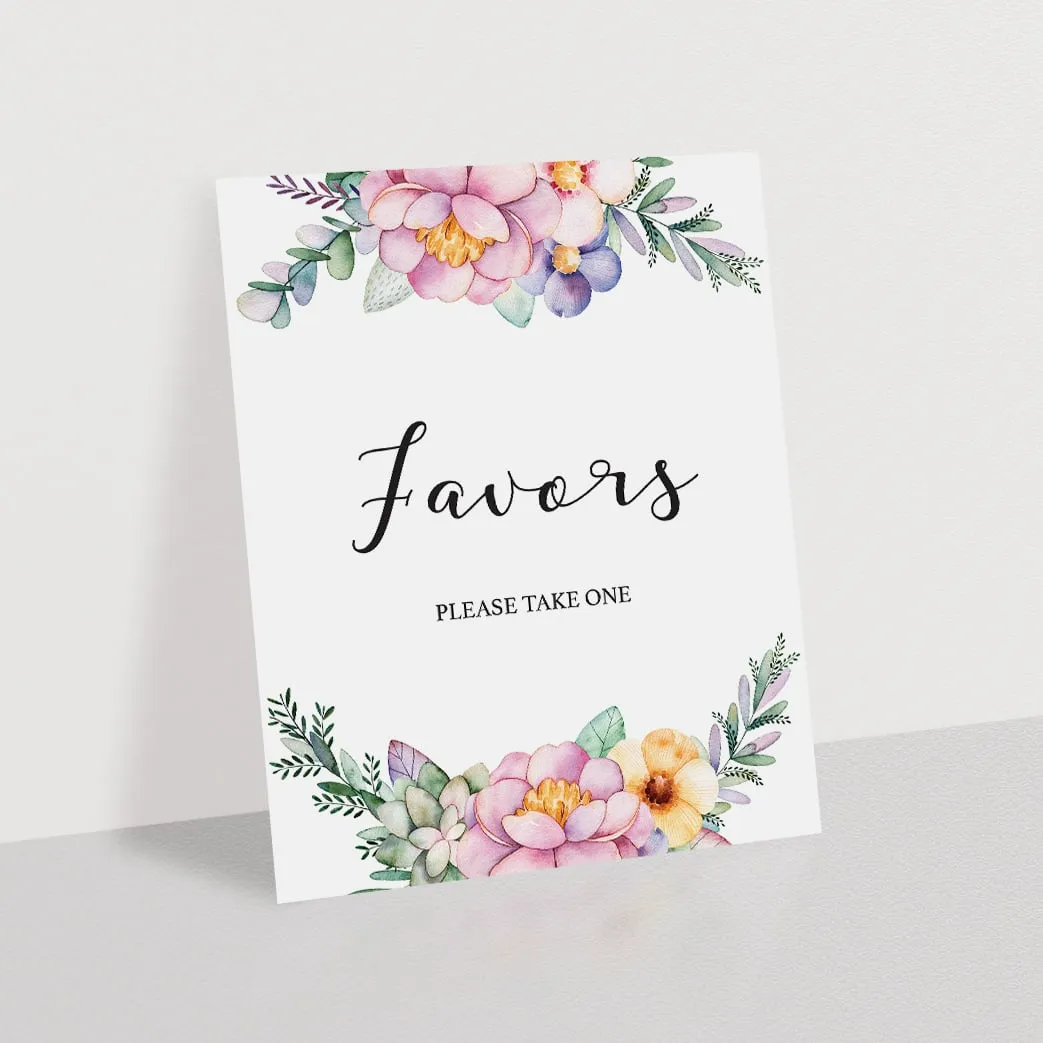 Purple Floral Baby Shower Decorations Pack