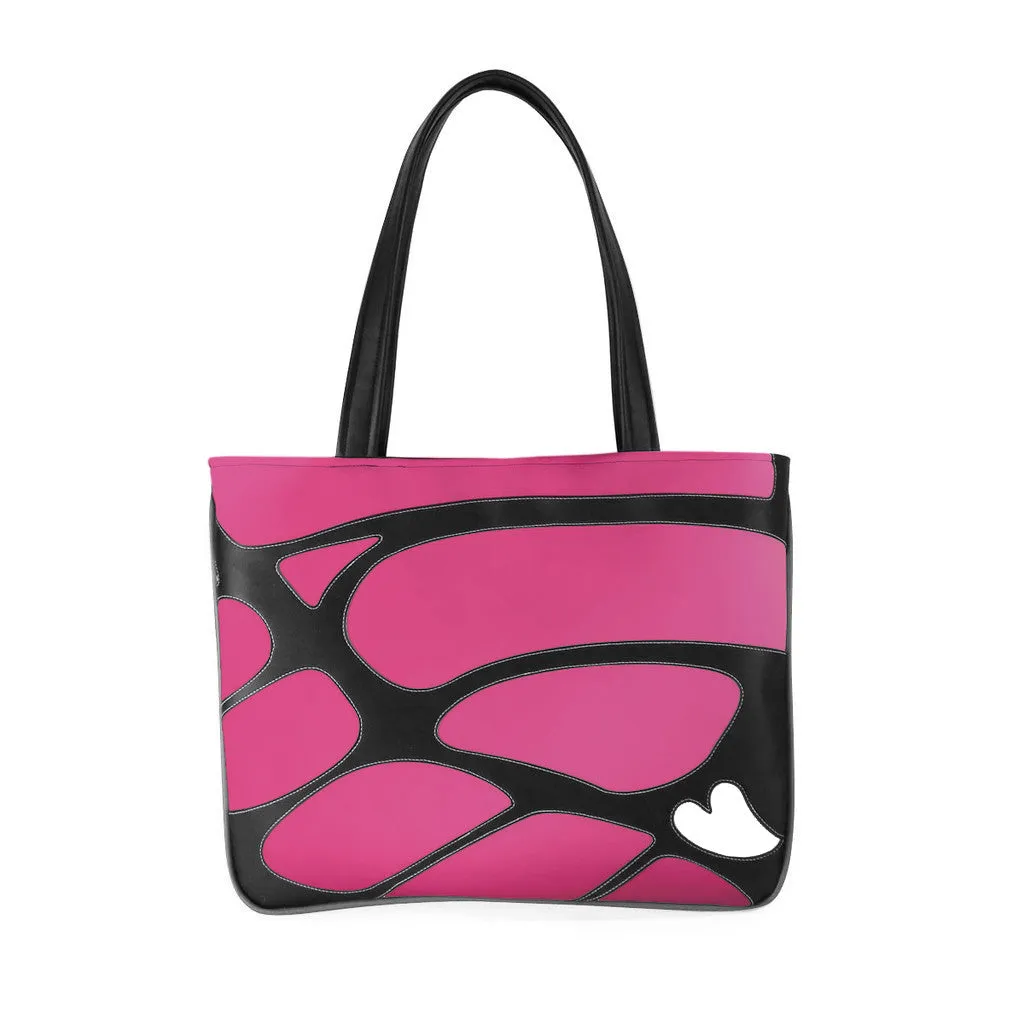"Monarch" Butterfly Vegan Flat Tote Design by Cykochik (Multicolored )