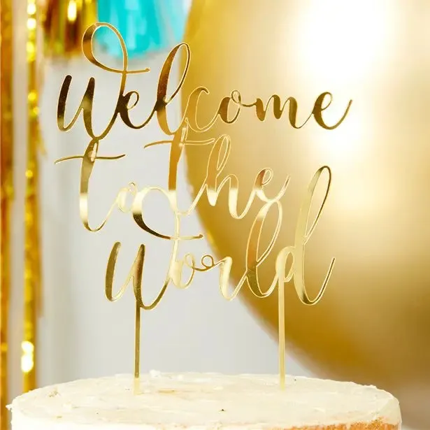 Ready To Pop Welcome to the World Cake Topper