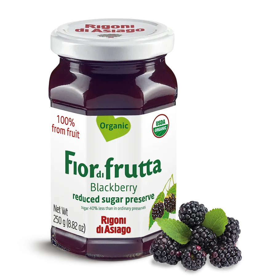 Rigoni di Asiago Organic Fruit Spread Blackberry - 8.8 oz ( Case of 6-Jars)