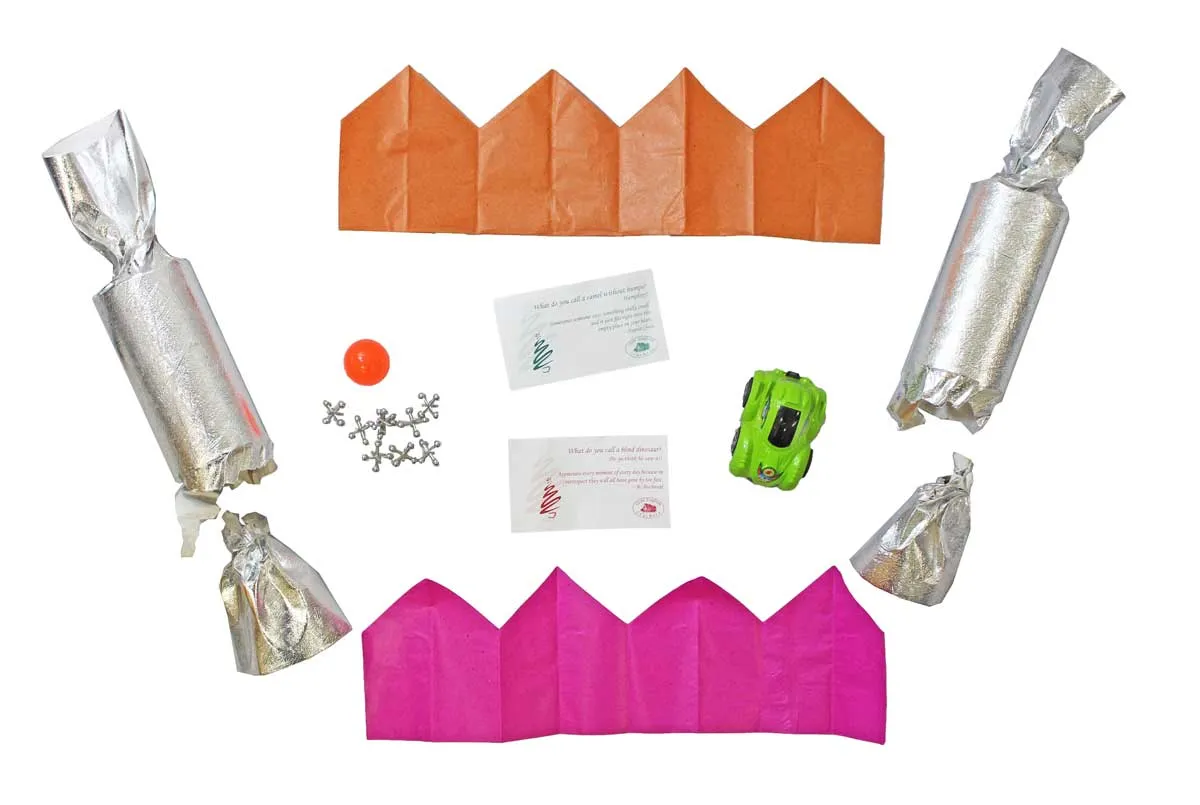 Silver Foil Christmas Crackers Table Decorations Party Favor Poppers (6)