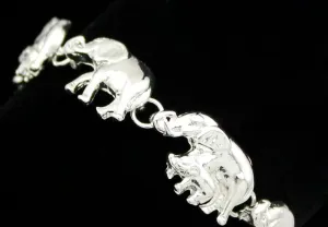 Silver Plated Elephant Bracelet: Hindu Ganesh Charm