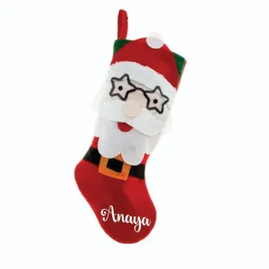 Specs and Sparkles Stocking - Happy Santa
