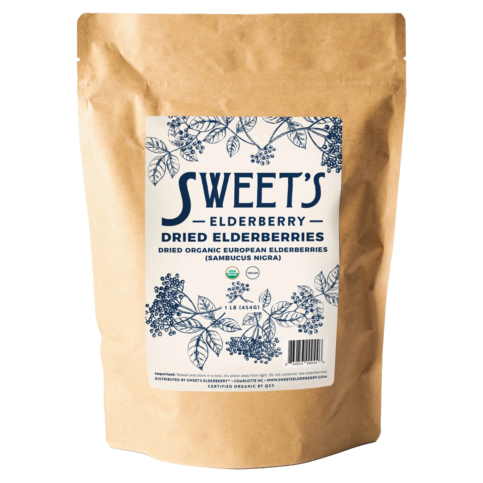 Sweet's Elderberry | Organic Dried Elderberries (1lb)