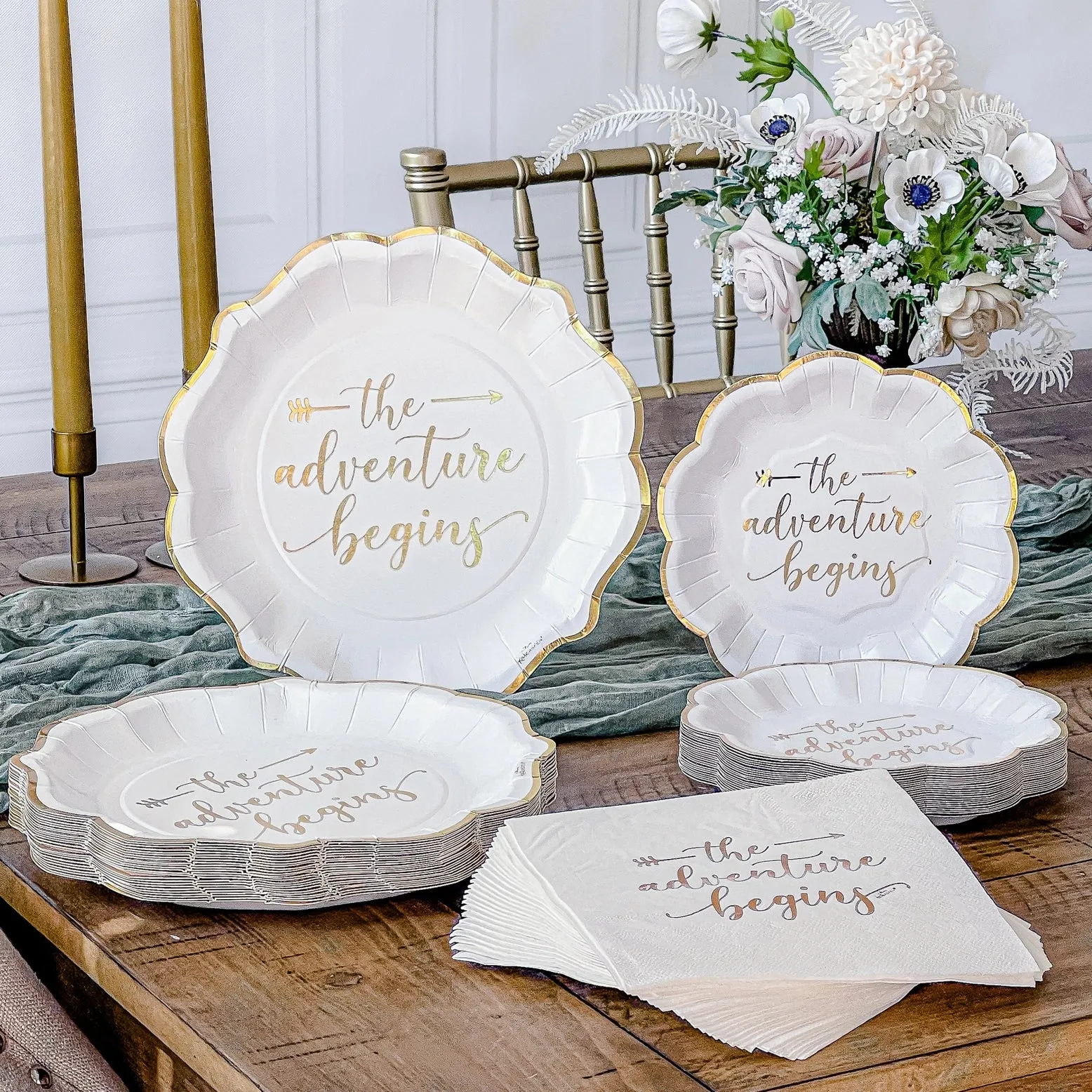 The Adventure Begins 72 Piece Party Tableware set (24 Guests)