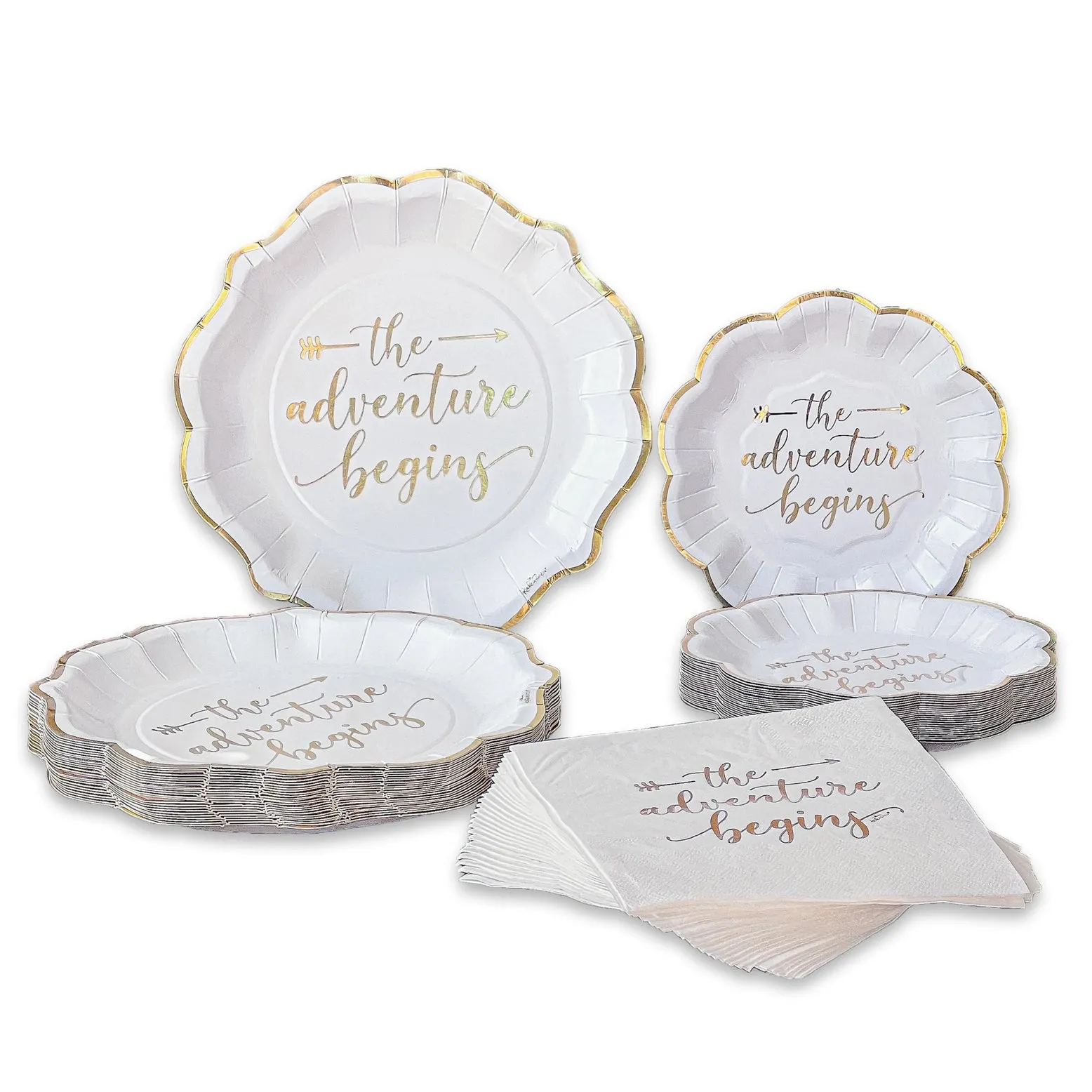 The Adventure Begins 72 Piece Party Tableware set (24 Guests)