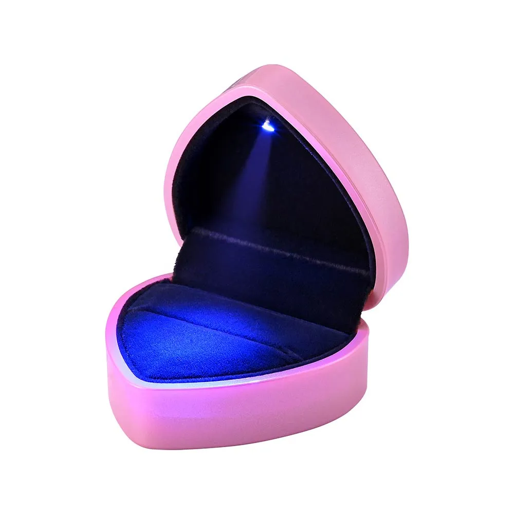 TheLAShop Heart Shaped Ring Box with Light Jewellery Box