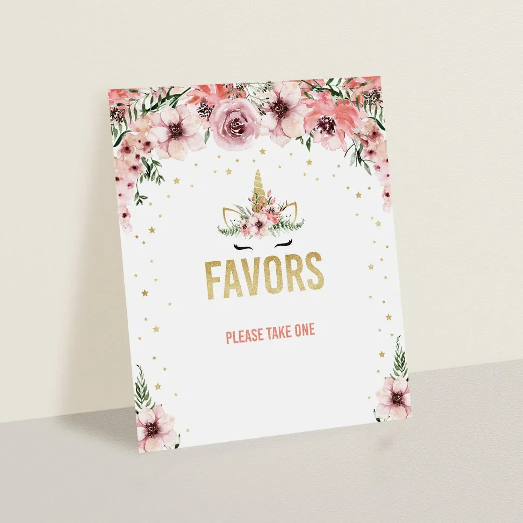 Unicorn Baby Shower Decorations Printable Signs