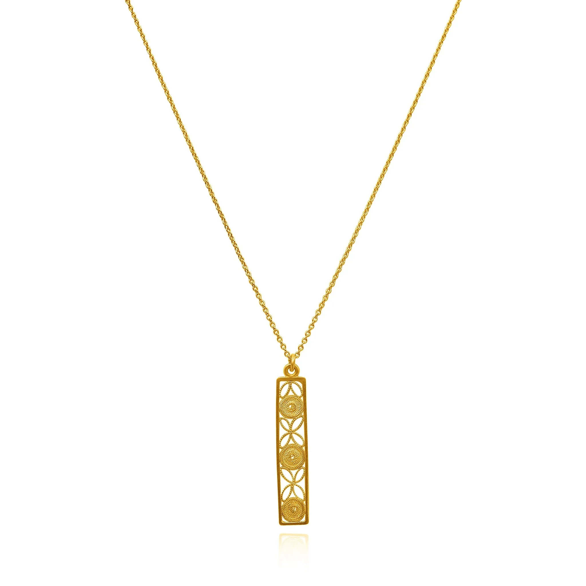 VIOLET GOLD MEDIUM PENDANT NECKLACE FILIGREE