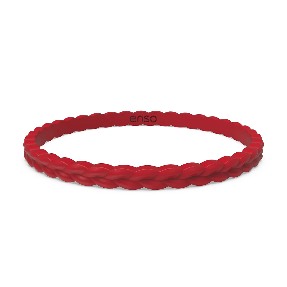 Weave Stackable Silicone Bracelet - Red