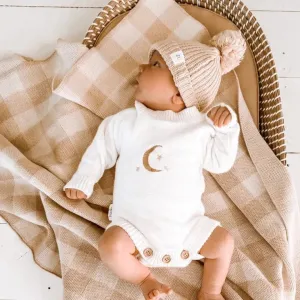 Ziggy Lou - Knit Blanket - Caramel Gingham