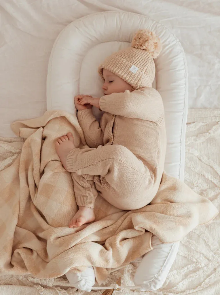 Ziggy Lou - Knit Blanket - Caramel Gingham